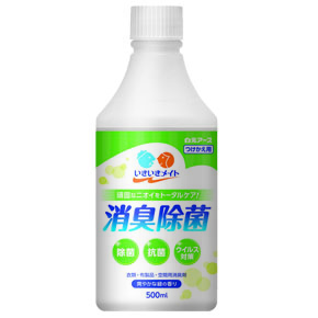 <p>いきいきメイト 消臭除菌スプレー</p><p>爽やかな緑の香り つけかえ500mL</p>